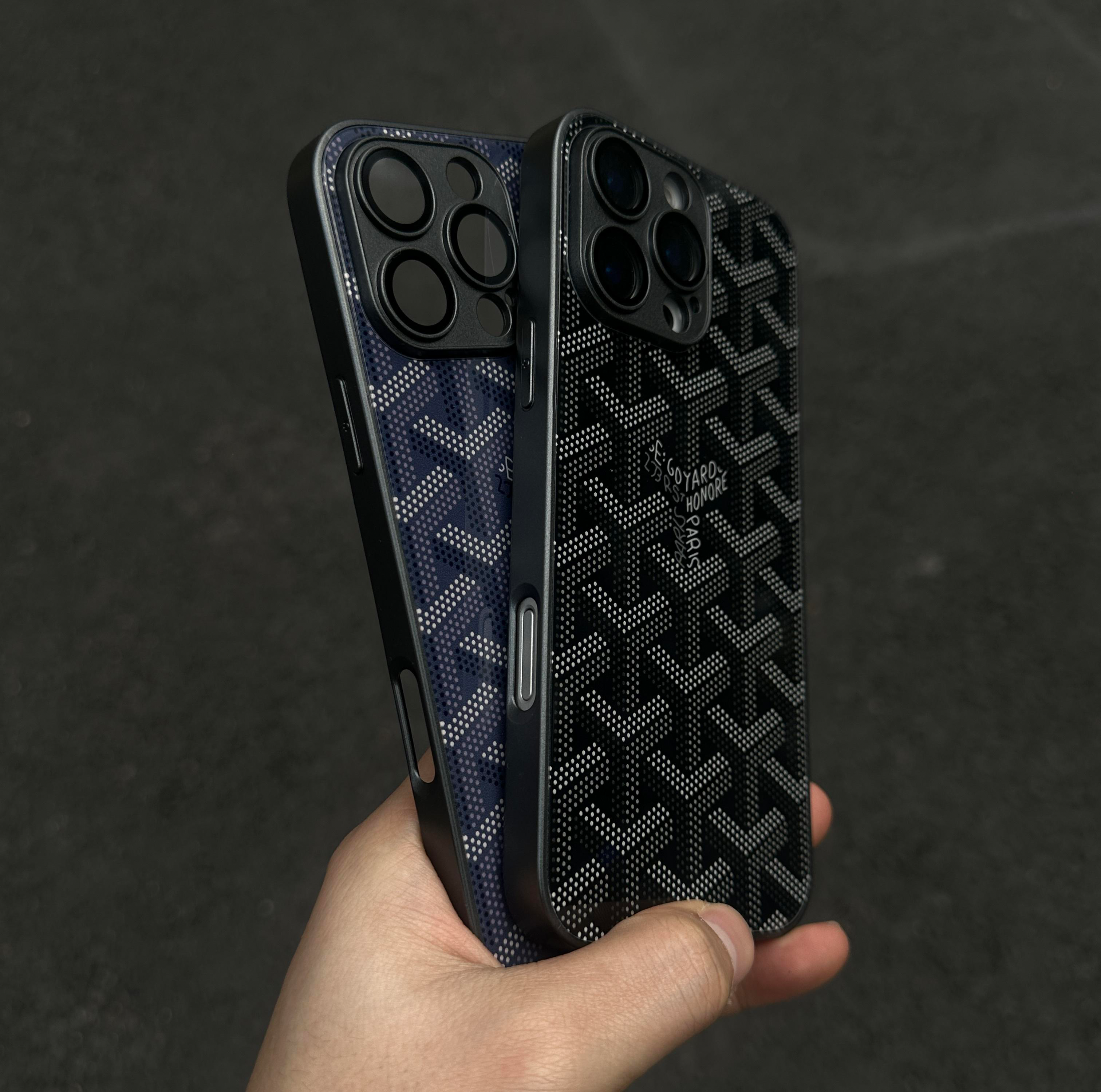 G-Y Luxury Geometric Monogram iPhone Case – Shockproof Protective Phone Cover