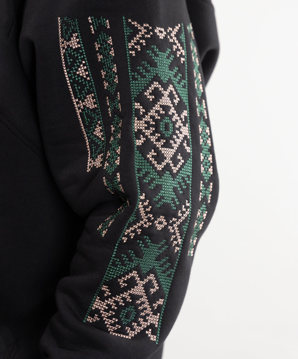 Oversize Zip Hoodie "Ethno" and Warm Sweatpants For Men