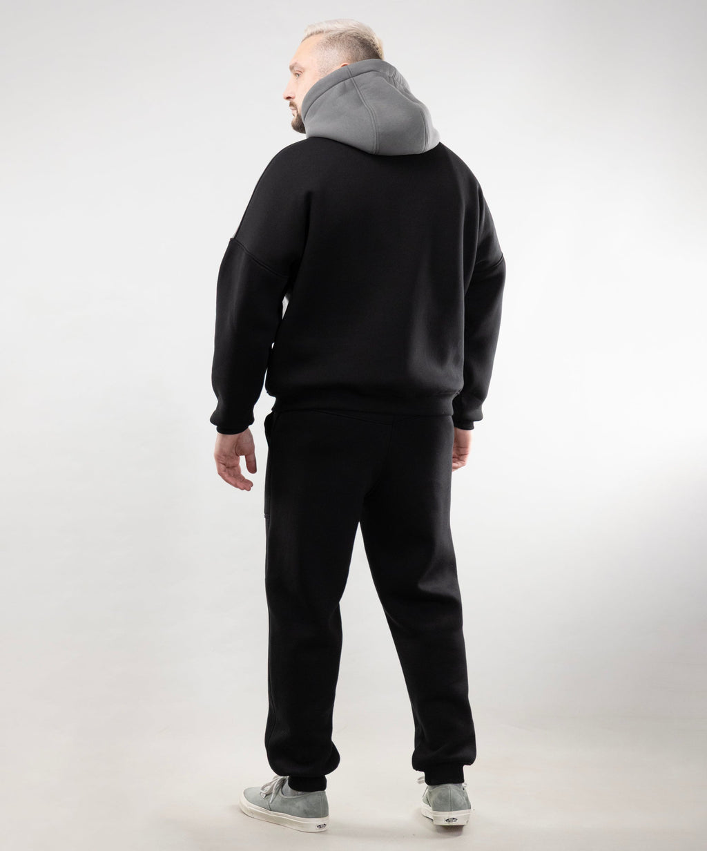 Warm Embroidered Hoodie "River" and Warm Sweatpants For Men
