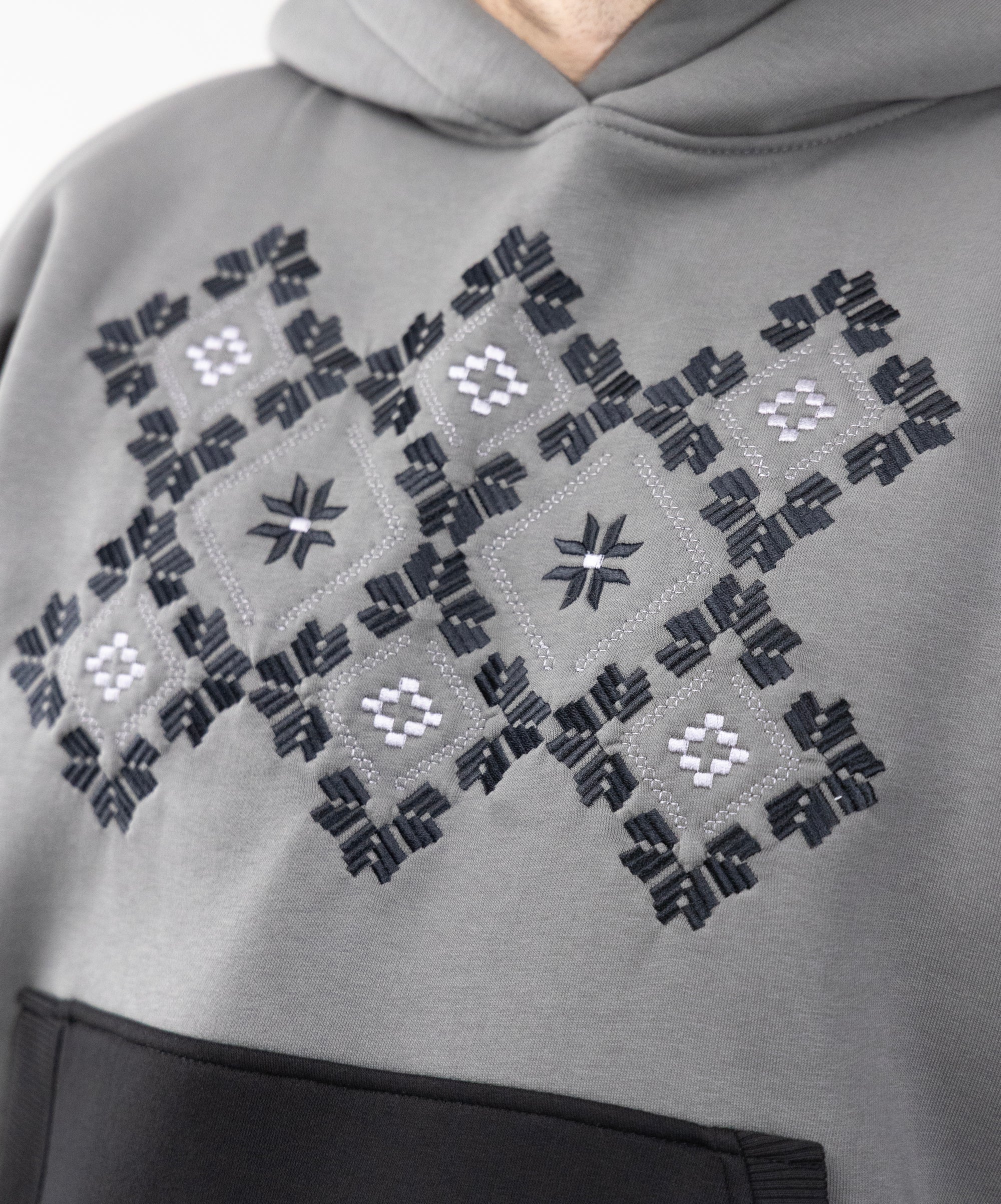 Warm Embroidered Hoodie "River" and Warm Sweatpants For Men