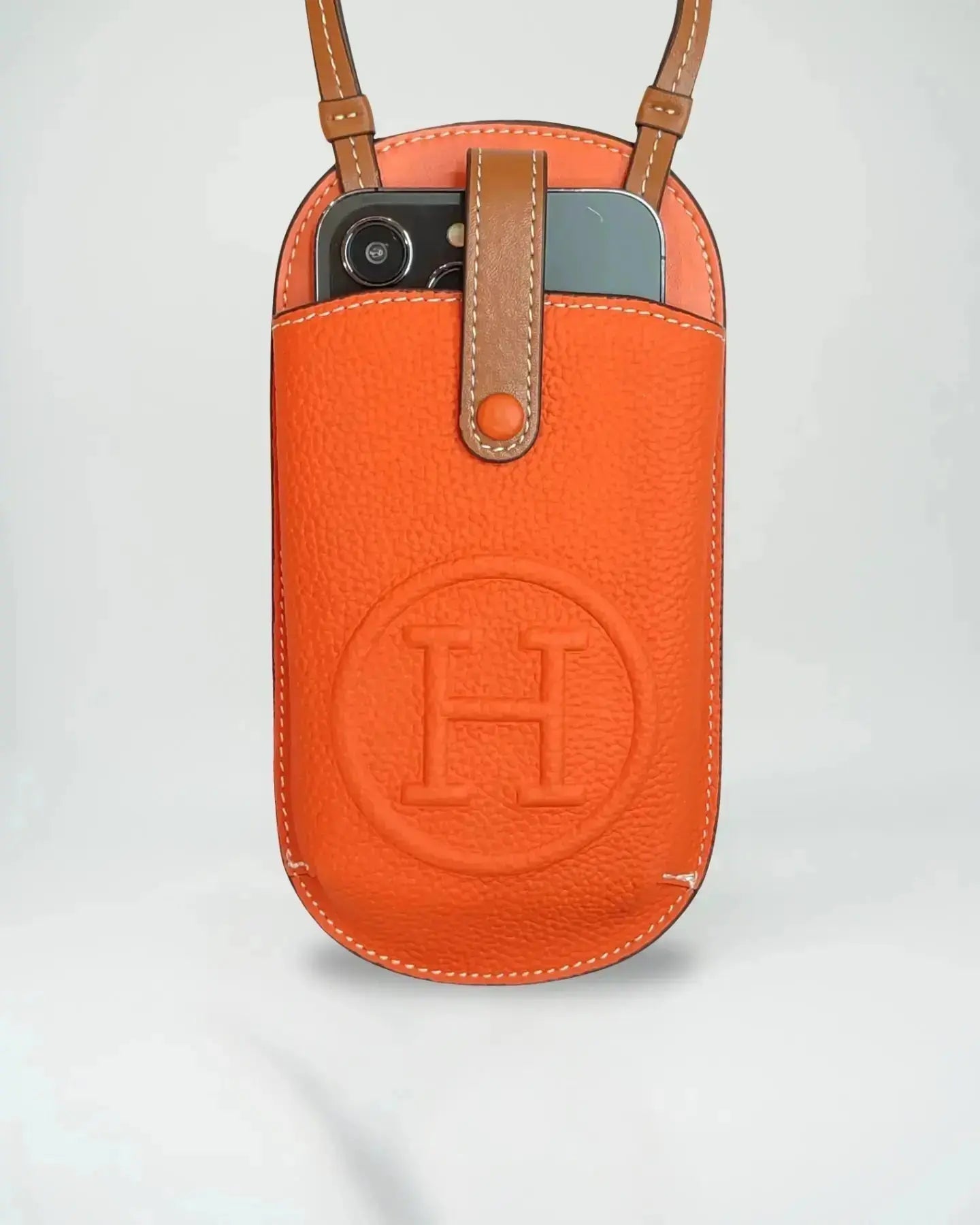 Orange Pouch iPhone Case Crossbody Strap
