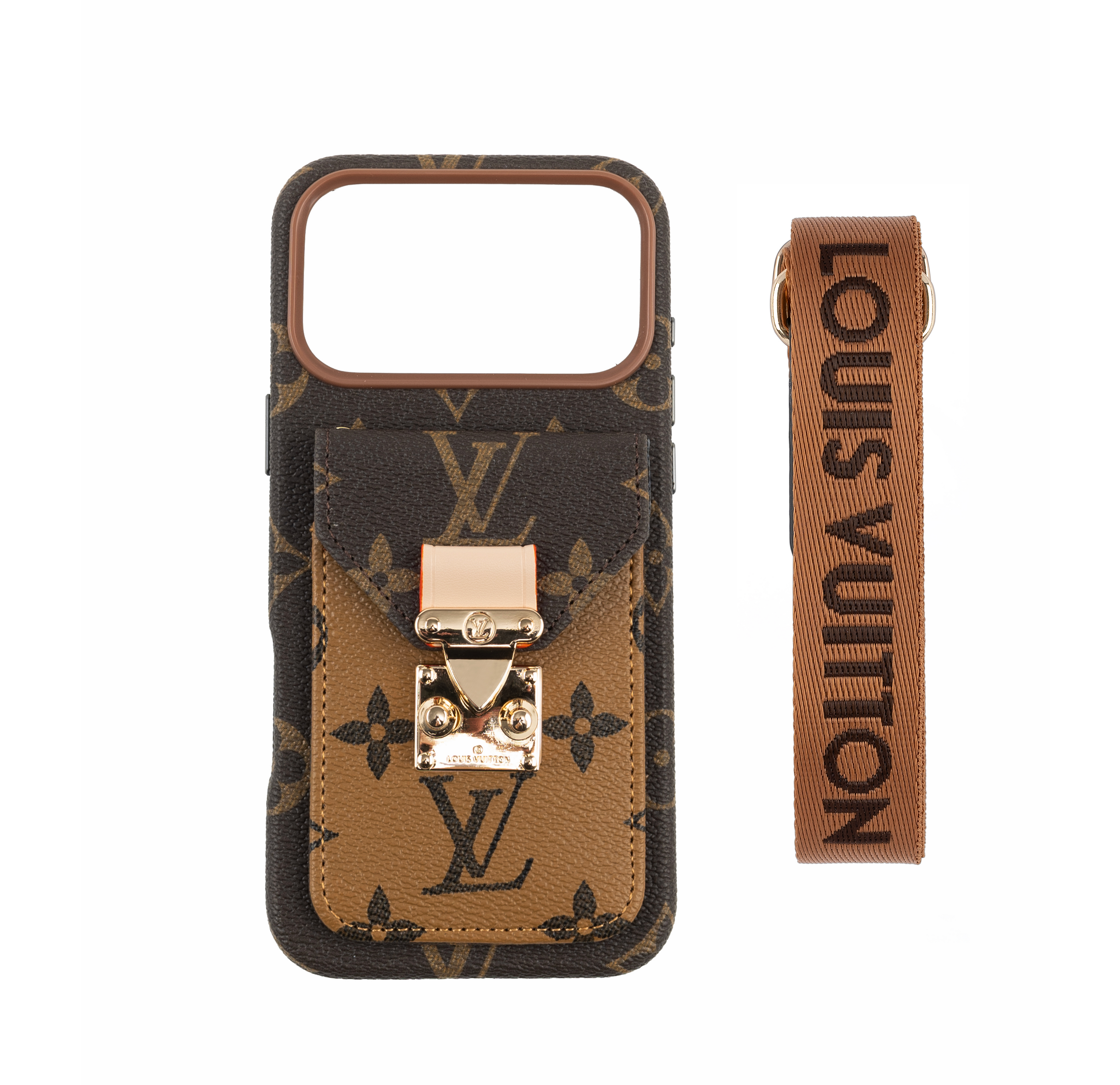Luxury-Inspired Leather Card Pocket iPhone Case – Elegant Everyday Protection