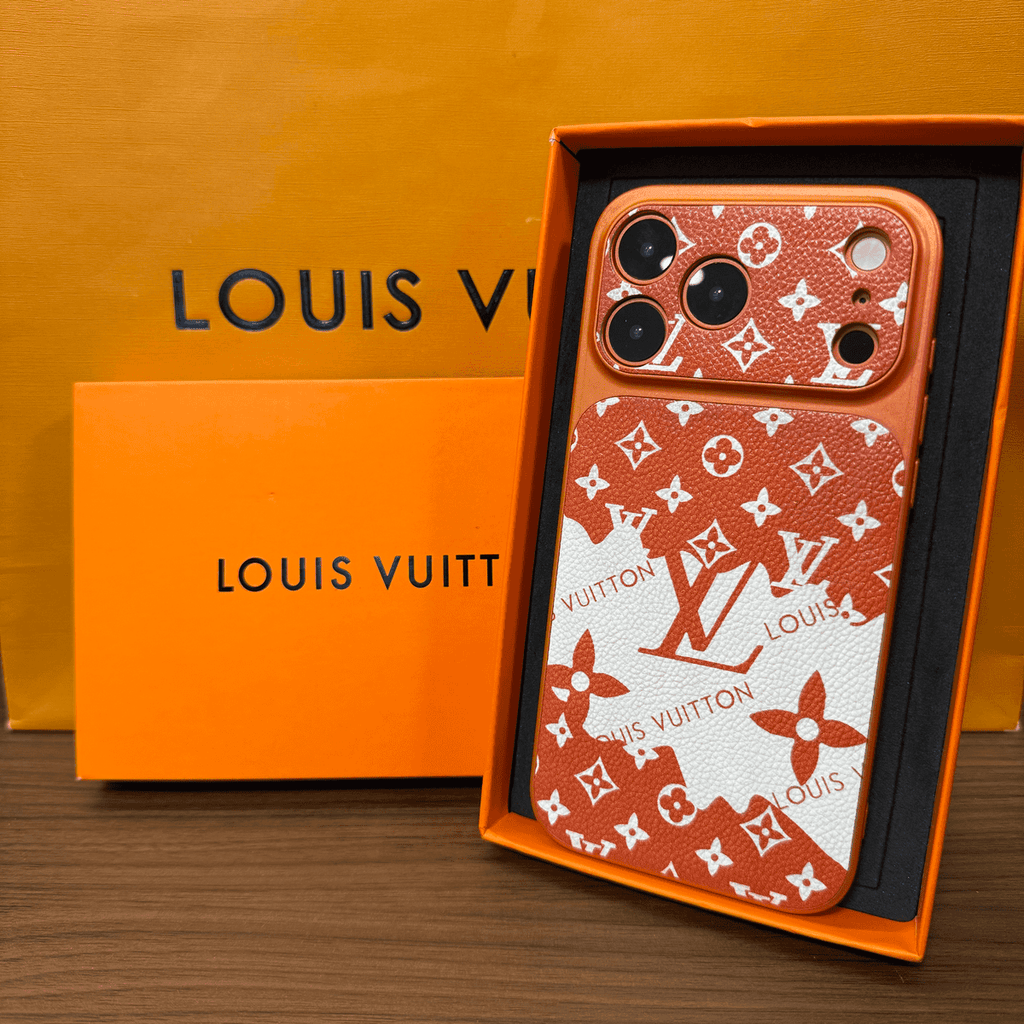 Illustration-Style Monogram Leather iPhone Case – Slim Luxury Protective Cover